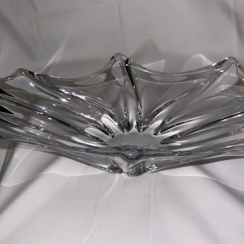 Daum France Sculptural Centerpiece Crystal Vase Signed